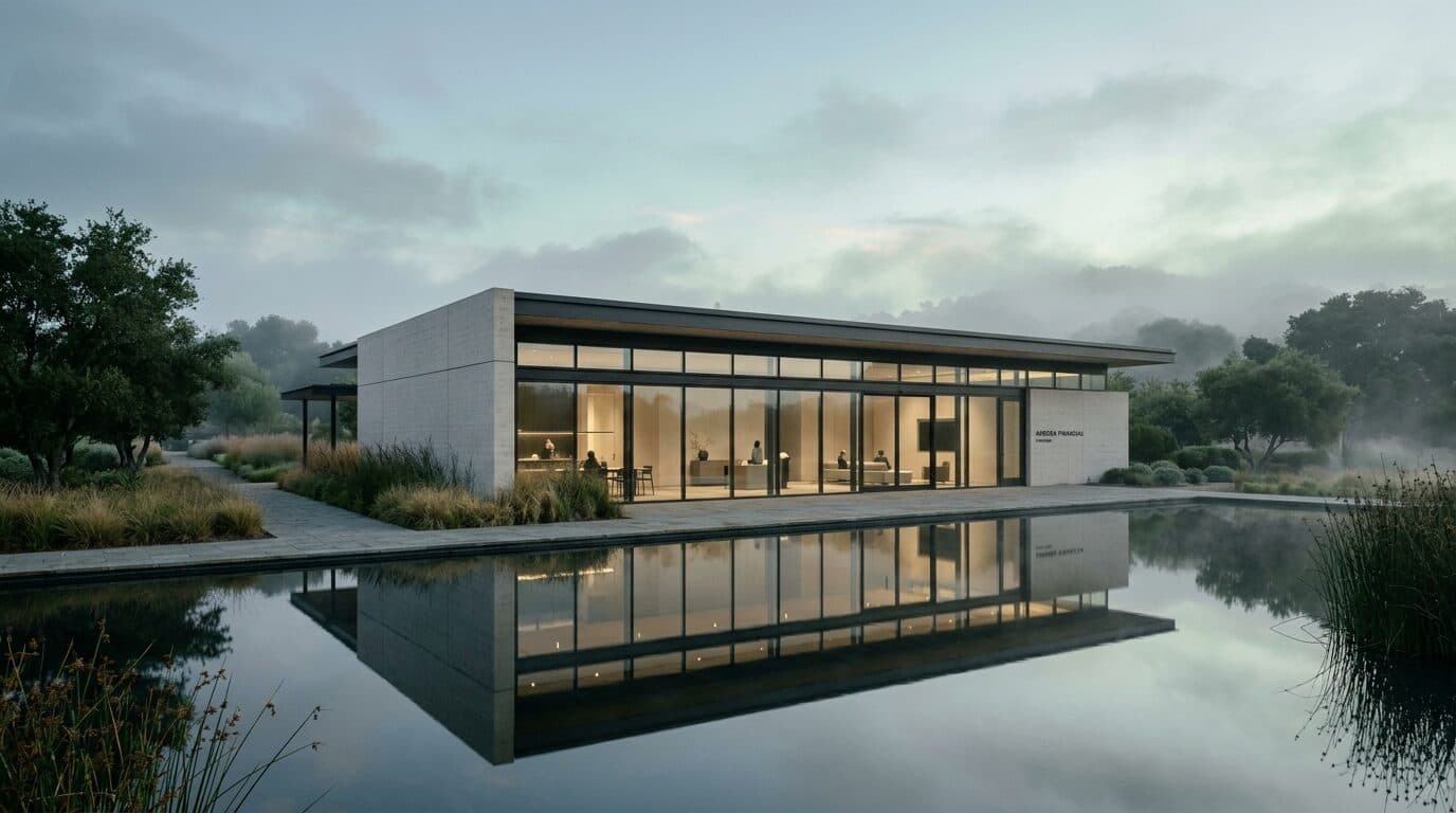 Modern financial architectural pavilion