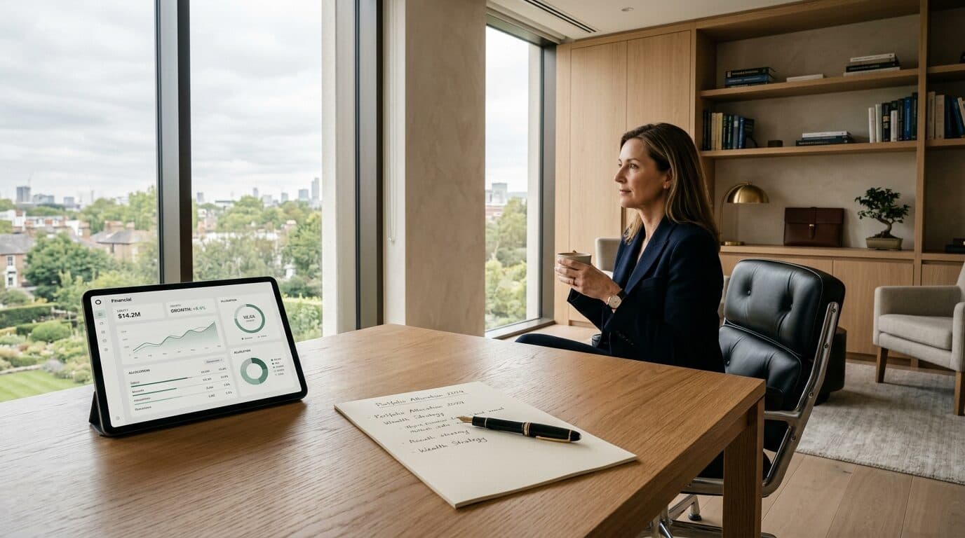 Serene executive financial workspace